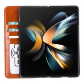 Non-detachable leather wallet case for Samsung Galaxy Z Fold 5