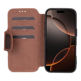 Leather folio case for iPhone 16 Pro