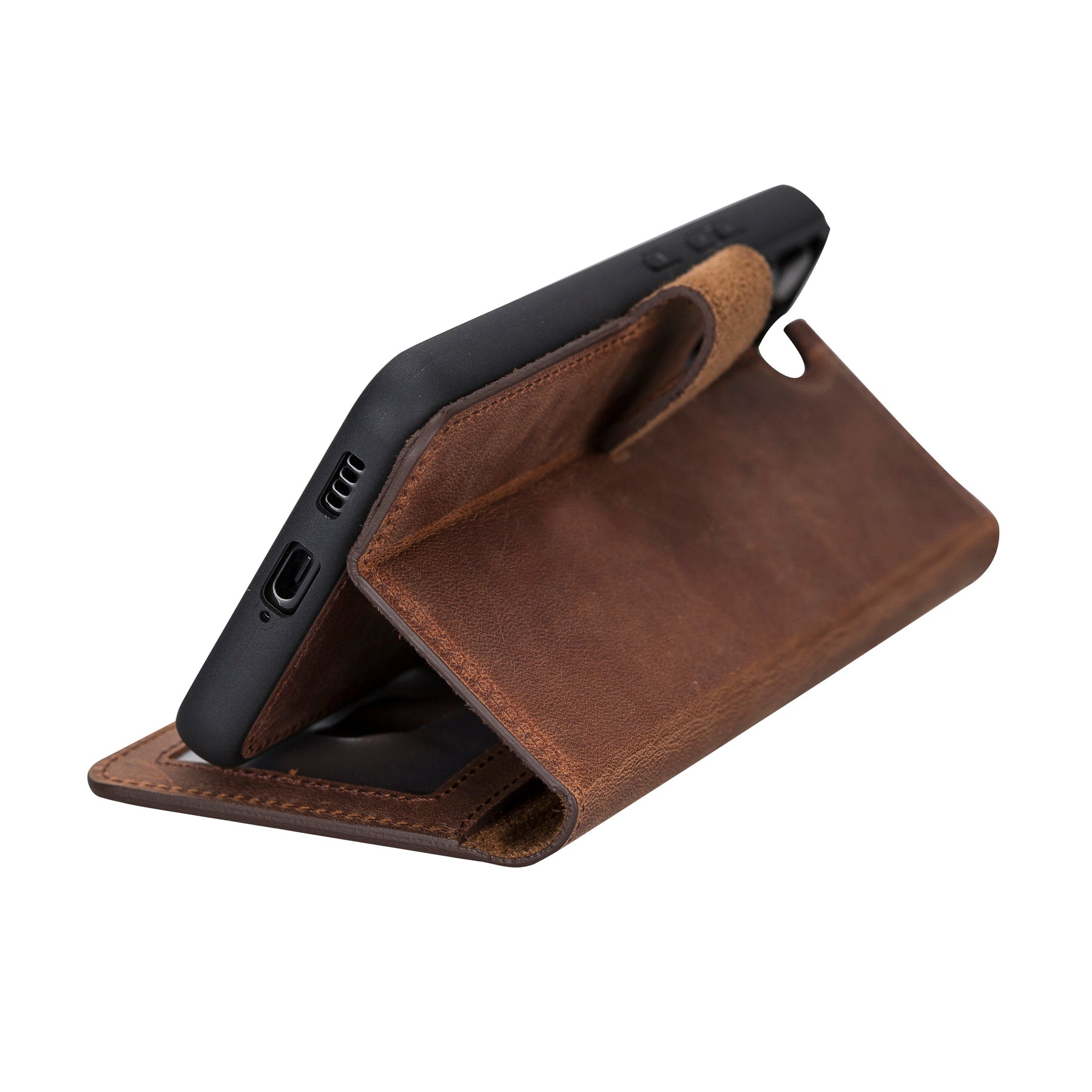 Magische Samsung Galaxy S23-Serie, abnehmbare Echtleder-Brieftaschenhülle – MW