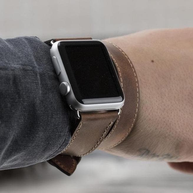 Apple-Watch-Armband aus echtem Leder im Double-Tour-Stil – DT