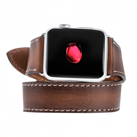 Apple-Watch-Armband aus echtem Leder im Double-Tour-Stil – DT