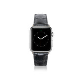 Leren Bandje Apple Watch - Croco Zwart - Oblac