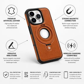 Magnetische ringstandaard uitgeklapt voor handsfree gebruik