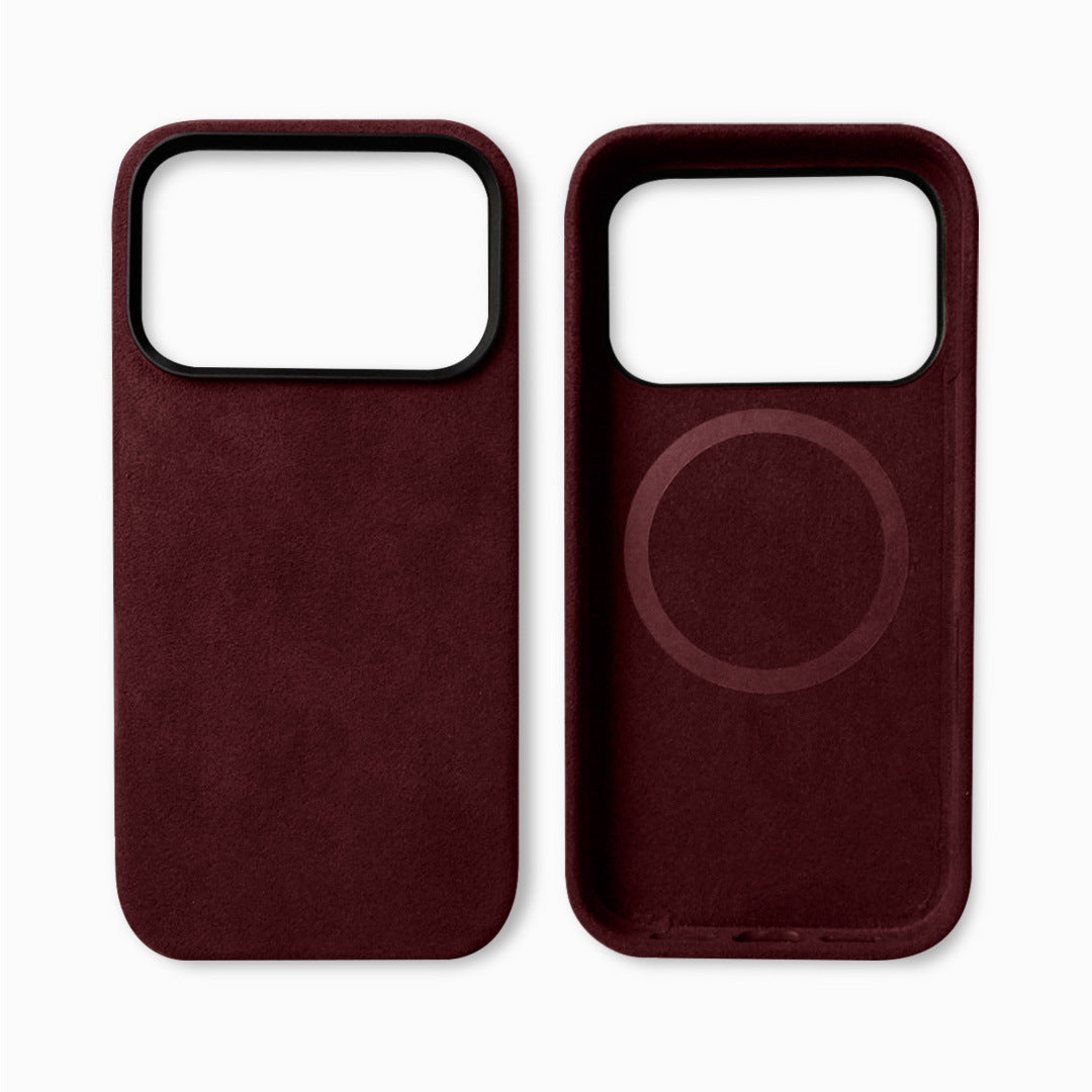 Suède-look Telefoonhoesje Met Magnetische Compatibiliteit