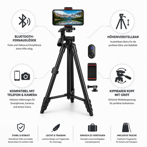 Compact selfiestatief met afstandsbediening voor onderweg