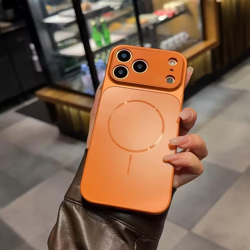 Oranje beschermhoesje voor iPhone 17 Pro Max met strakke matte afwerking