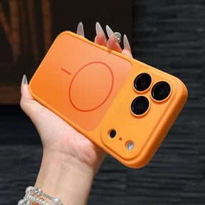 Oranje iPhone 17 Pro Max hoesje in slank ontwerp met magnetische functie