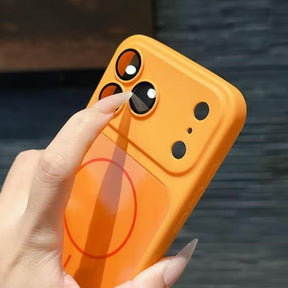 Mat hoesje in oranje voor iPhone 17 Pro Max, geschikt voor dagelijks gebruik