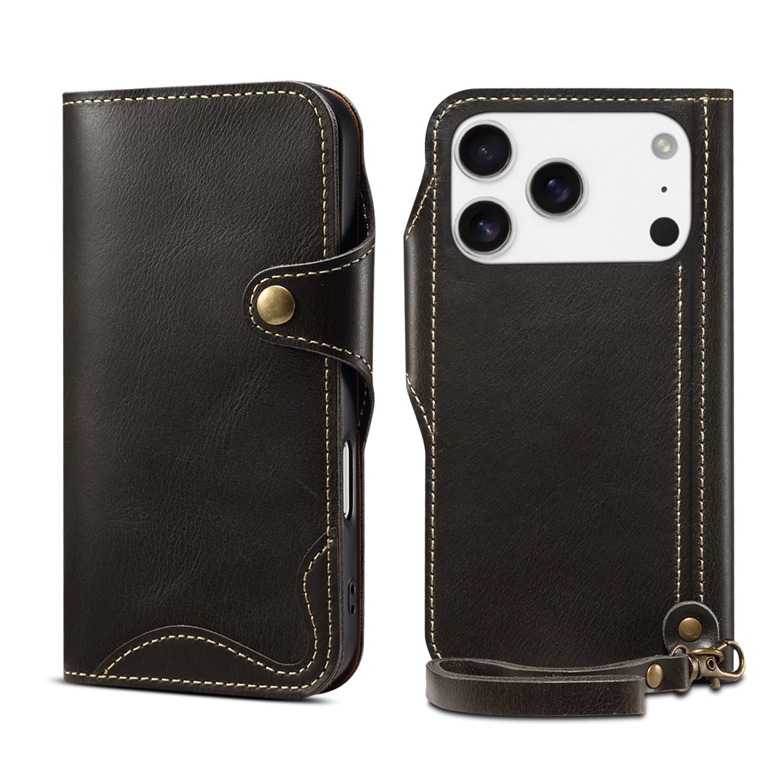 Flipcase van leer voor bescherming van de iPhone