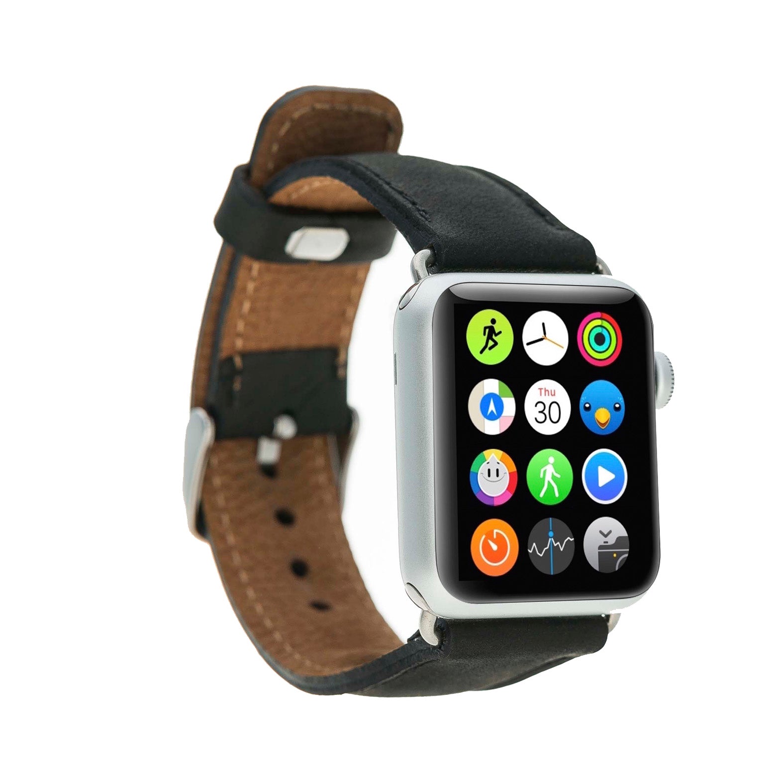Klassisches Apple-Watch-Armband aus echtem Leder 