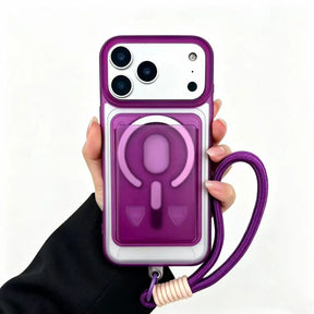iPhone-hoesje met polsband om de telefoon handsfree mee te nemen