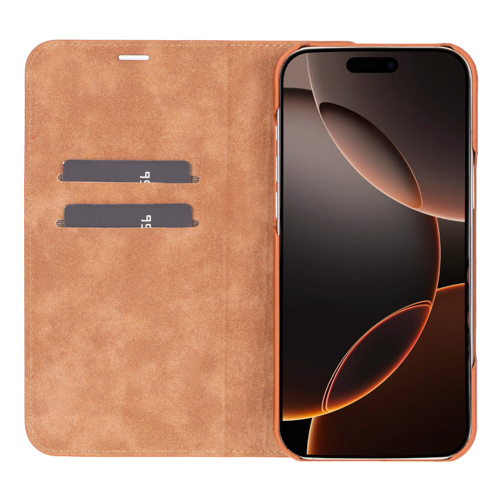 Premium Leren Foliohoesje voor iPhone 16 Pro Max