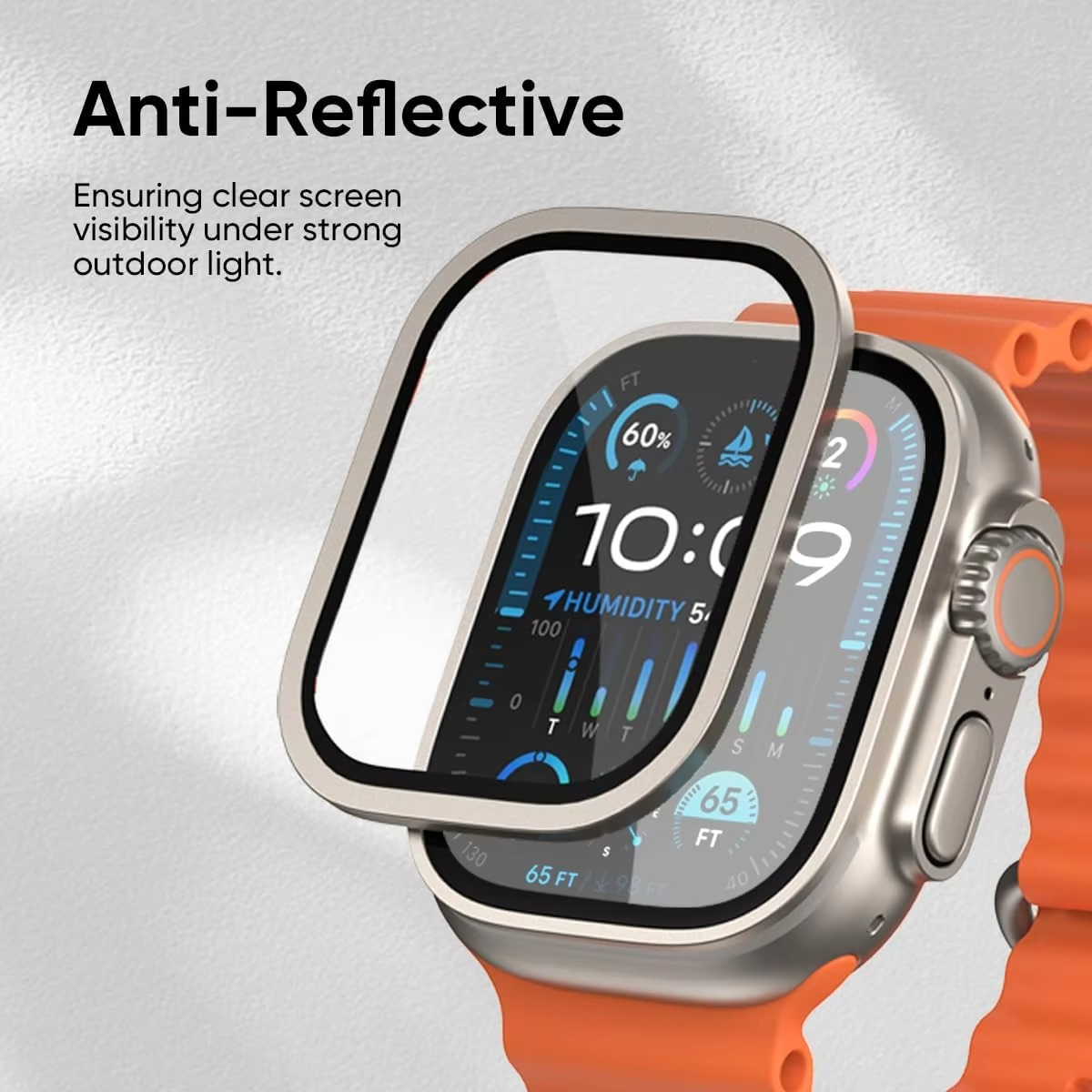 Heldere antireflecterende screenprotector voor een smartwatch