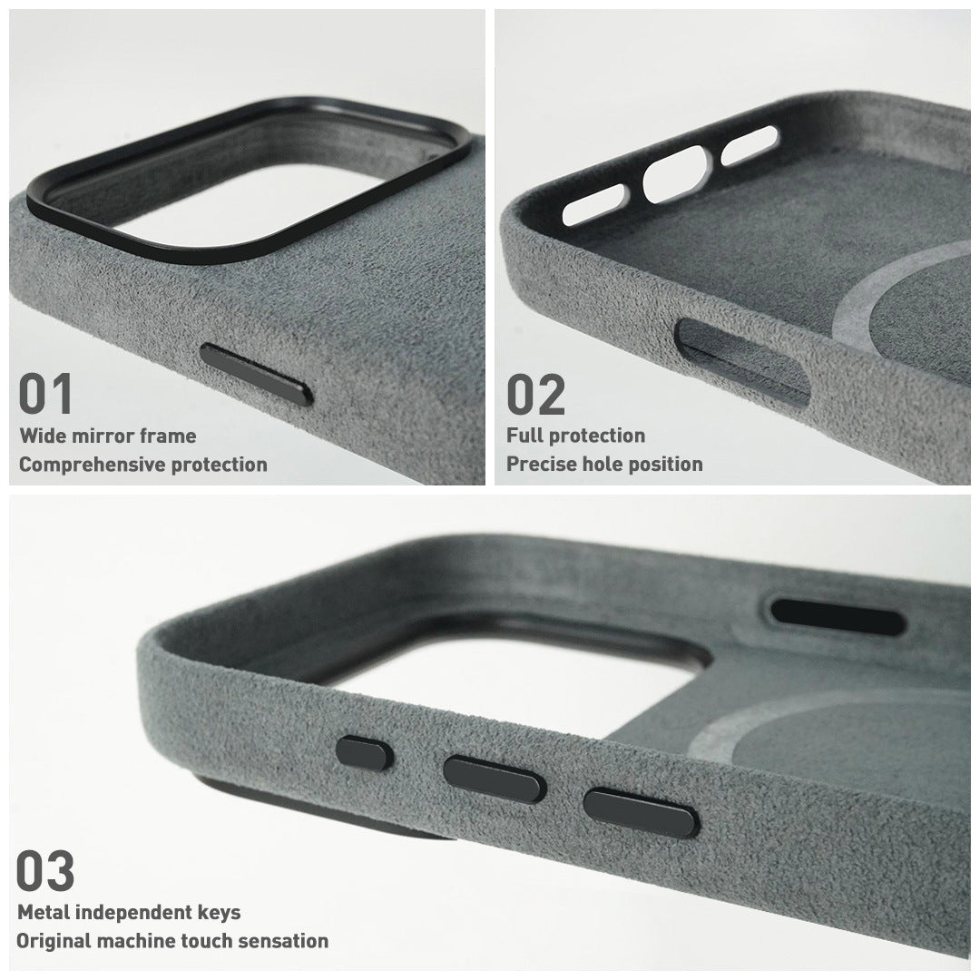 Telefoonhoesje met magnetische compatibiliteit in close-up