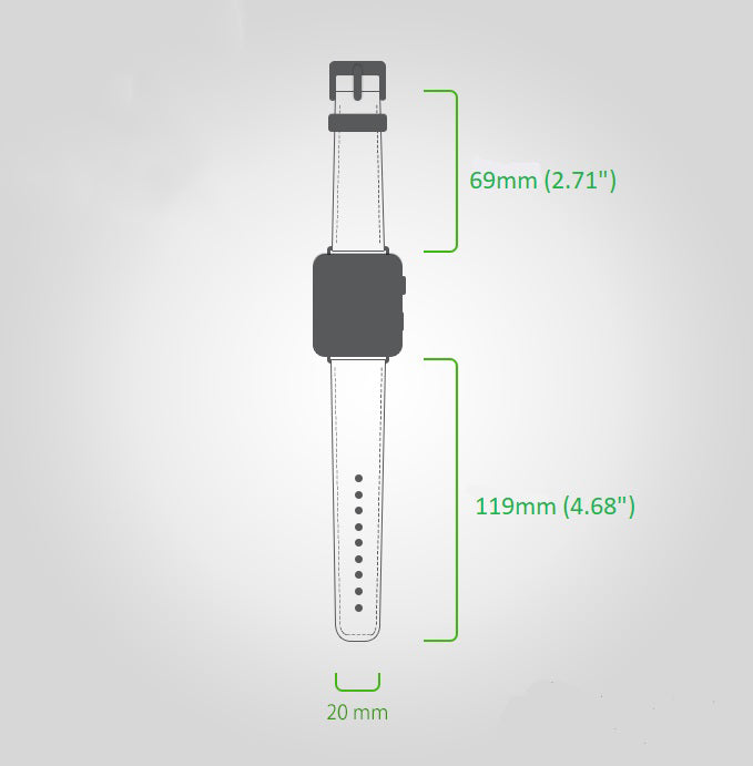 Klassisches, schlankes Apple-Watch-Armband aus echtem Leder 