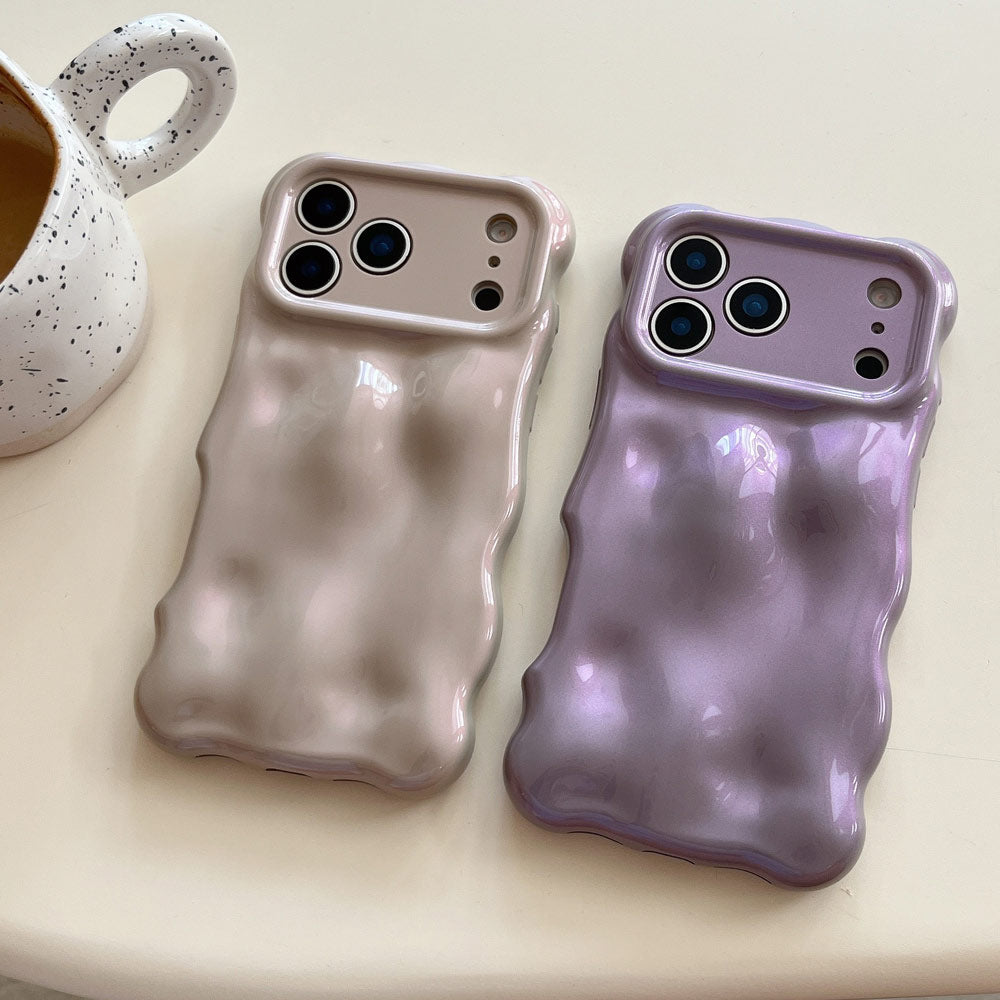 Telefoonhoesje met opvallende 3D-bubbeltextuur van voren