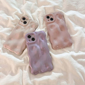 Close-up van de 3D-bubbeltextuur op het telefoonhoesje
