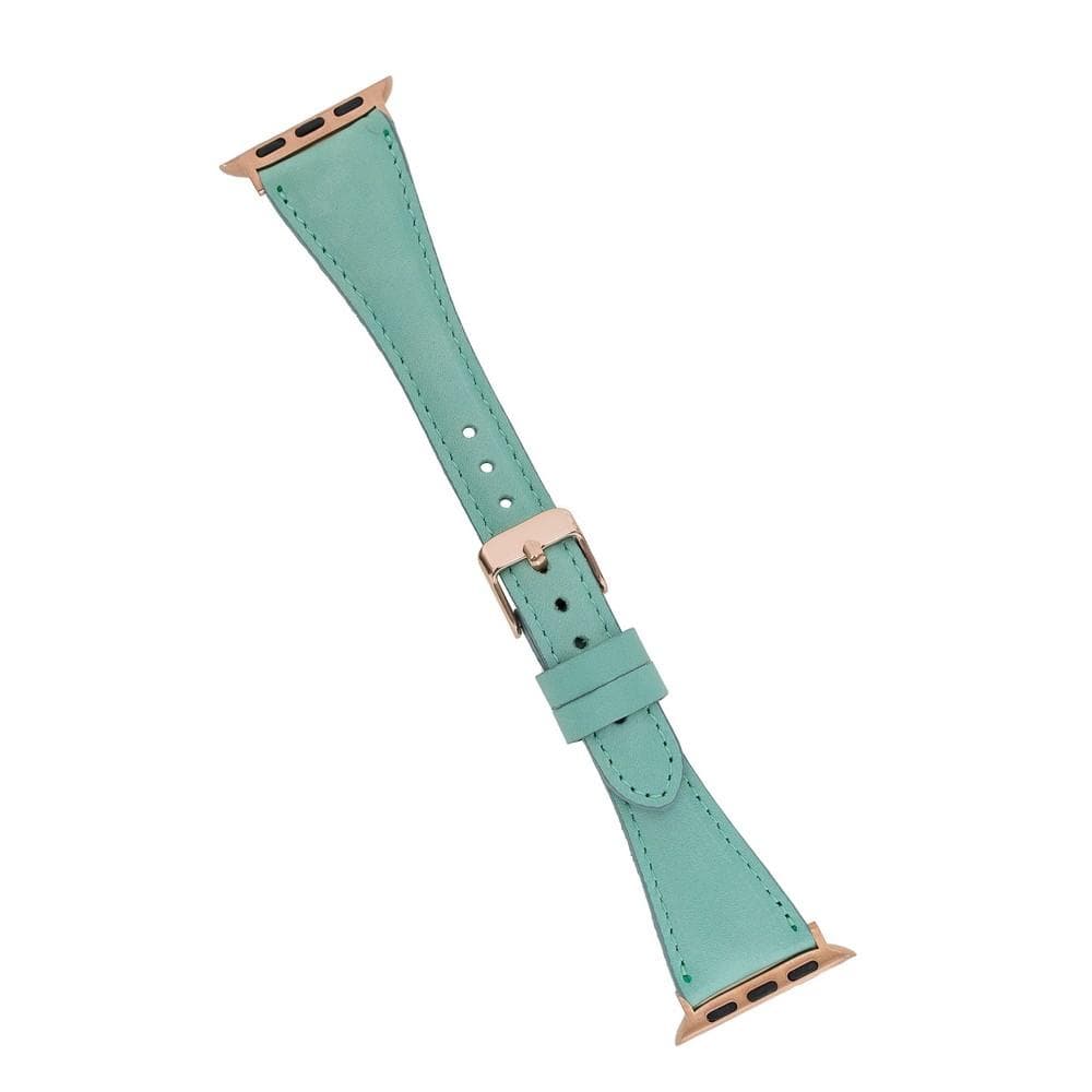 Klassisches, schlankes Apple-Watch-Armband aus echtem Leder 