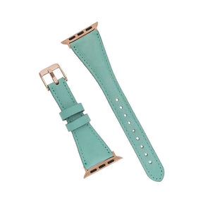 Klassisches, schlankes Apple-Watch-Armband aus echtem Leder 