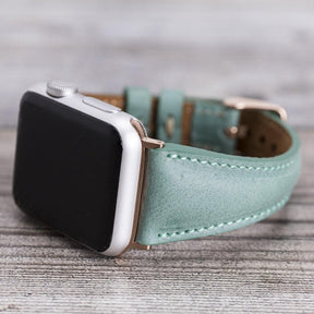 Klassisches, schlankes Apple-Watch-Armband aus echtem Leder 