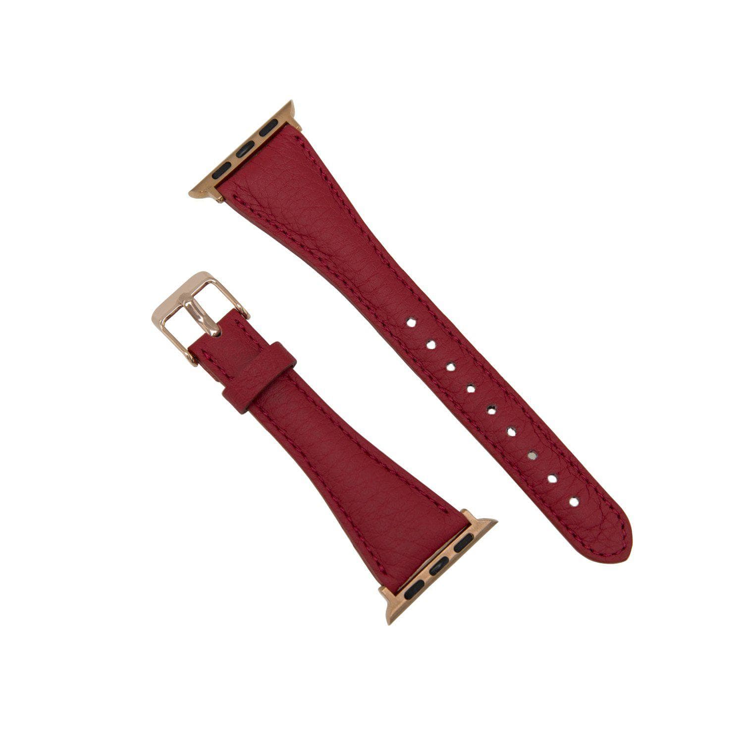 Klassisches, schlankes Apple-Watch-Armband aus echtem Leder 
