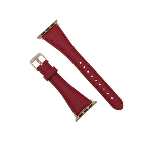 Klassisches, schlankes Apple-Watch-Armband aus echtem Leder 