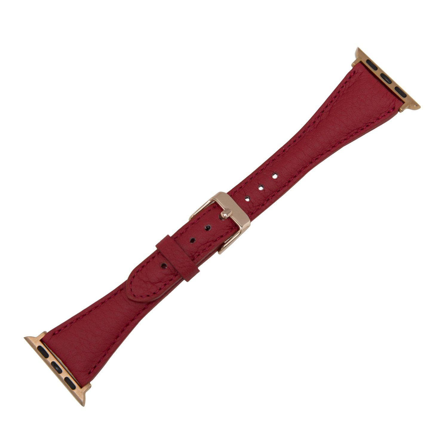 Klassisches, schlankes Apple-Watch-Armband aus echtem Leder 