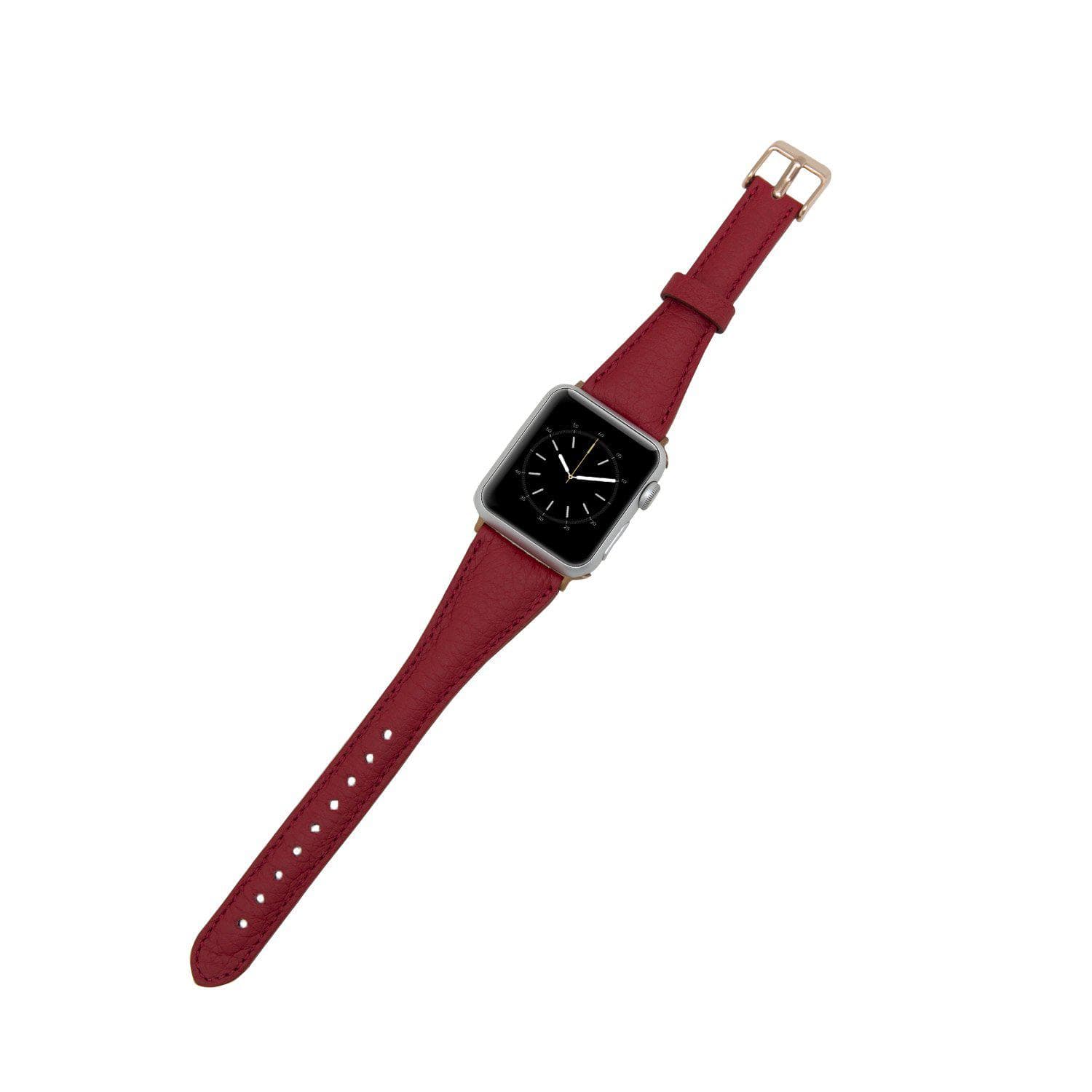 Klassisches, schlankes Apple-Watch-Armband aus echtem Leder 