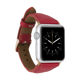 Klassisches, schlankes Apple-Watch-Armband aus echtem Leder 