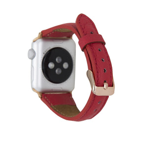 Klassisches, schlankes Apple-Watch-Armband aus echtem Leder 