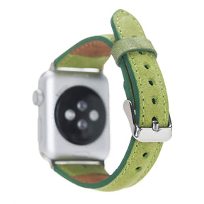 Klassisches, schlankes Apple-Watch-Armband aus echtem Leder 