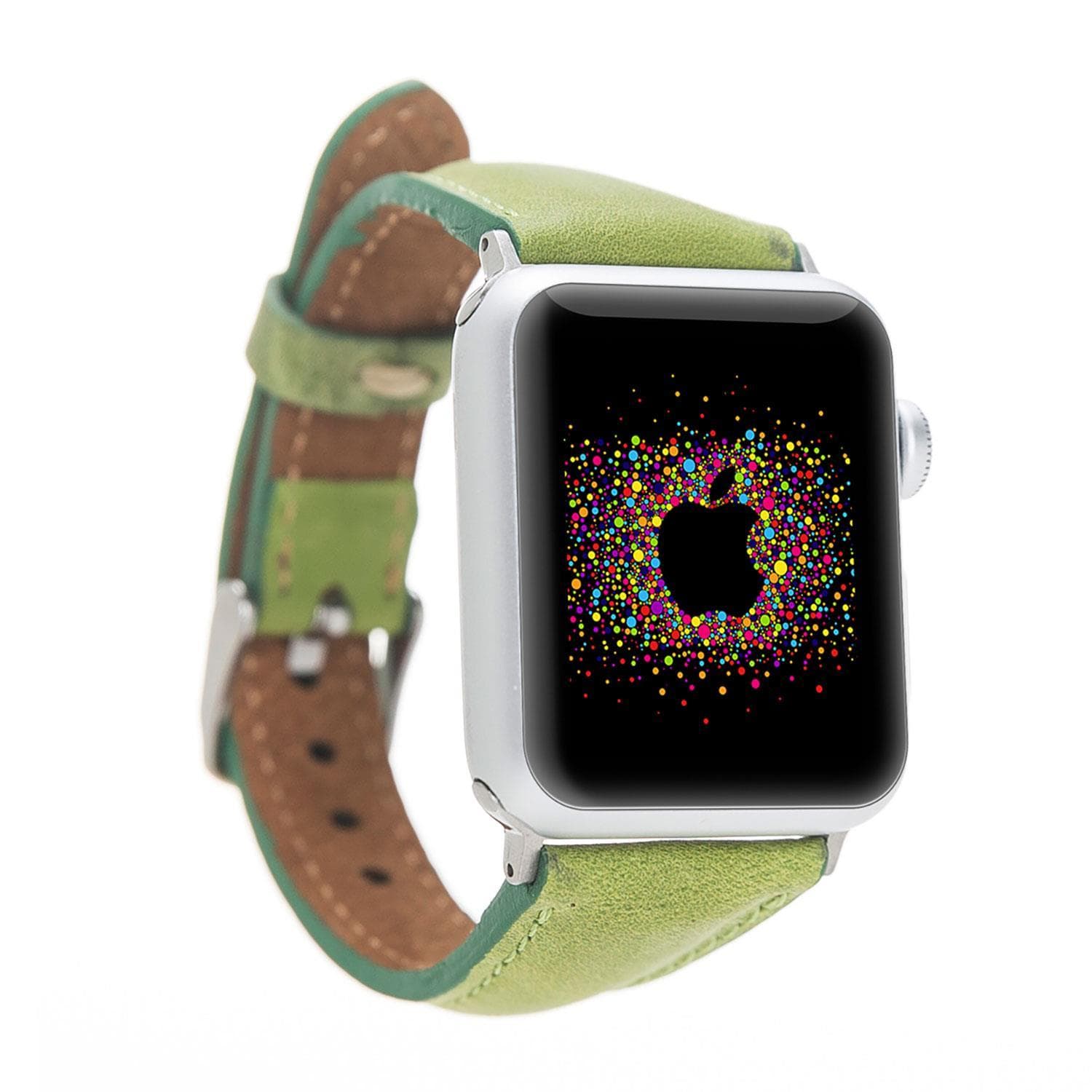 Klassisches, schlankes Apple-Watch-Armband aus echtem Leder 