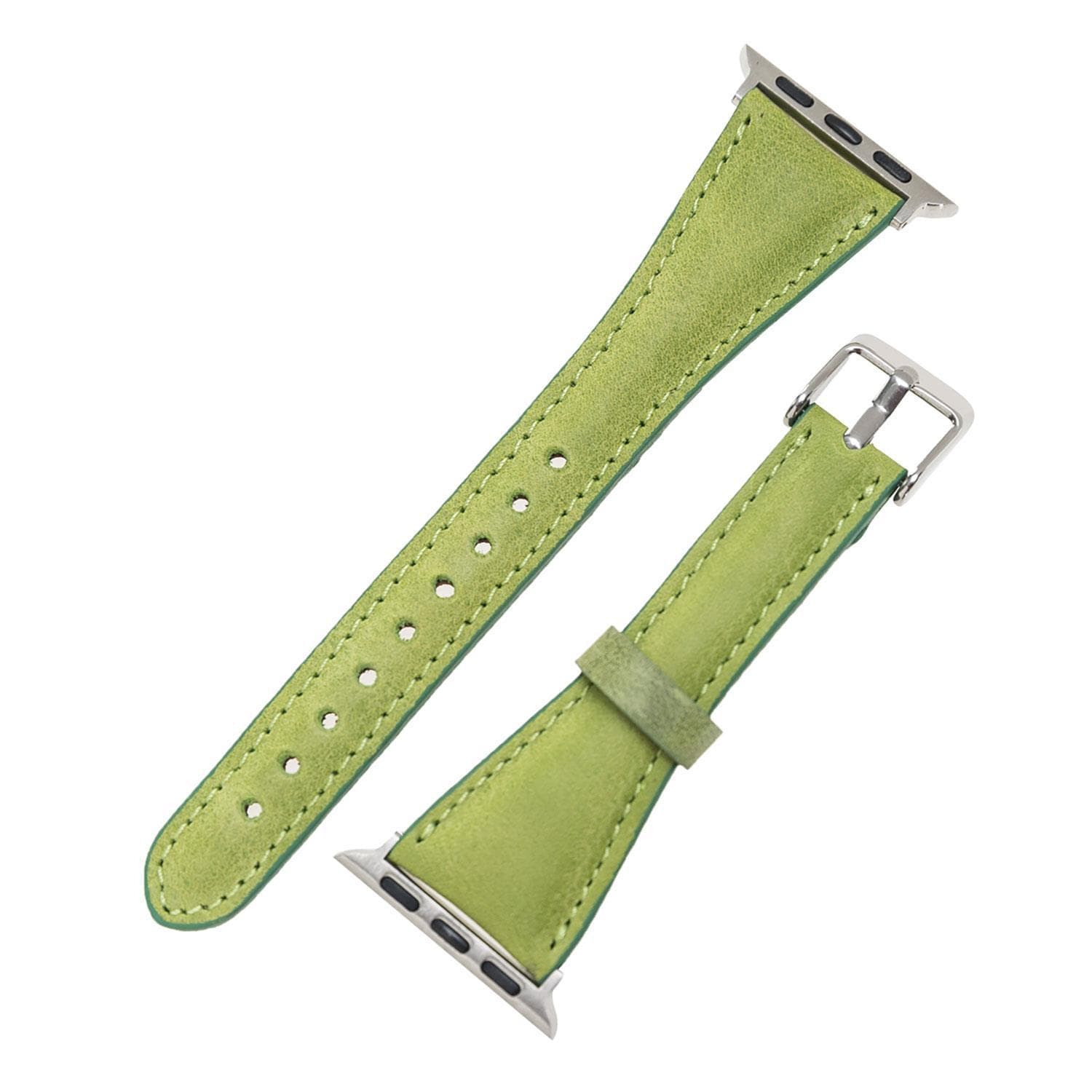 Klassisches, schlankes Apple-Watch-Armband aus echtem Leder 