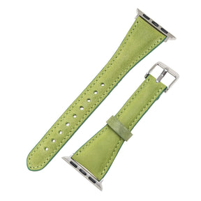Klassisches, schlankes Apple-Watch-Armband aus echtem Leder 