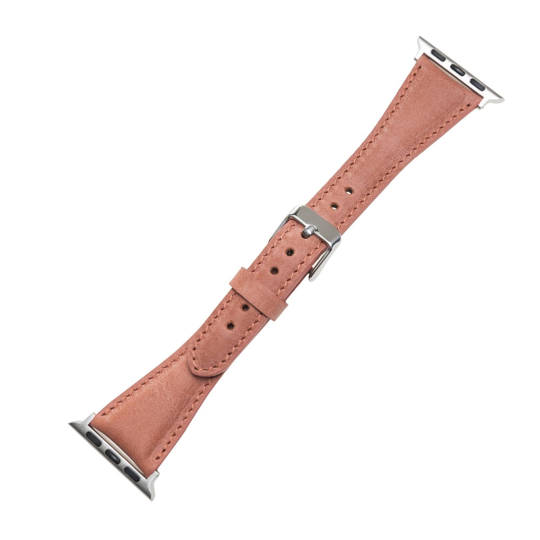 Klassisches, schlankes Apple-Watch-Armband aus echtem Leder 