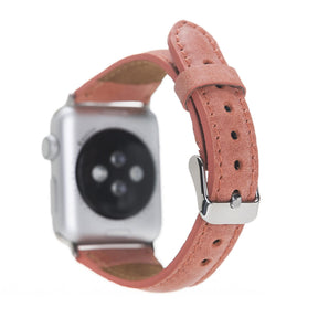 Klassisches, schlankes Apple-Watch-Armband aus echtem Leder 