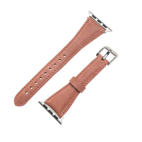 Klassisches, schlankes Apple-Watch-Armband aus echtem Leder 