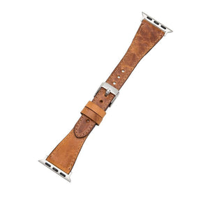 Klassisches, schlankes Apple-Watch-Armband aus echtem Leder 