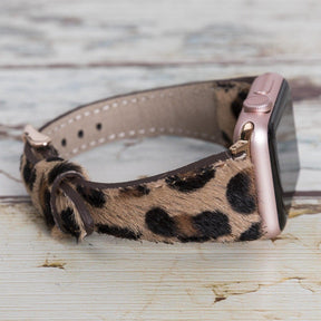 Klassisches, schlankes Apple-Watch-Armband aus echtem Leder 