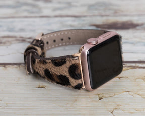 Klassisches, schlankes Apple-Watch-Armband aus echtem Leder 