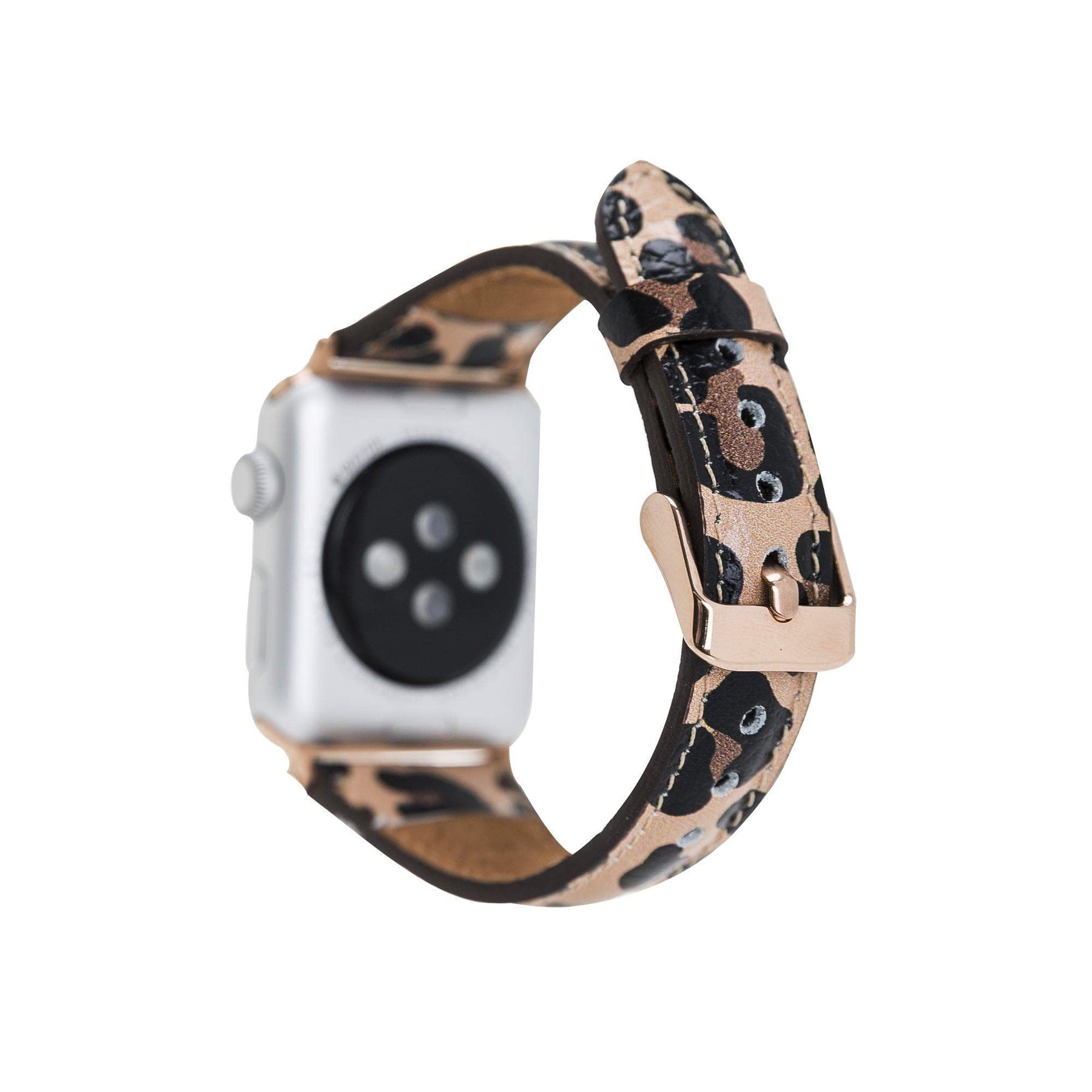 Klassisches, schlankes Apple-Watch-Armband aus echtem Leder 