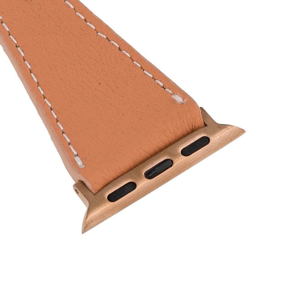 Klassisches, schlankes Apple-Watch-Armband aus echtem Leder 