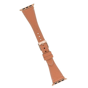 Klassisches, schlankes Apple-Watch-Armband aus echtem Leder 