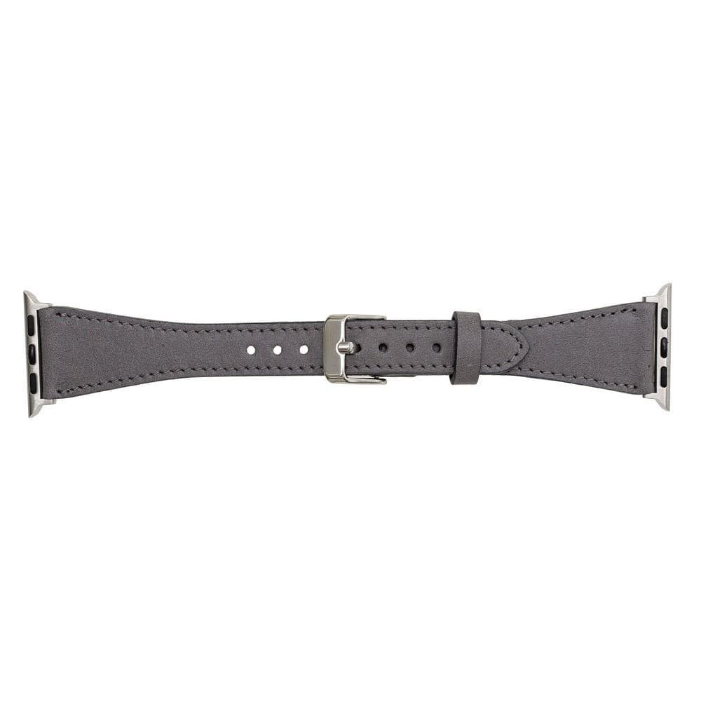 Klassisches, schlankes Apple-Watch-Armband aus echtem Leder 