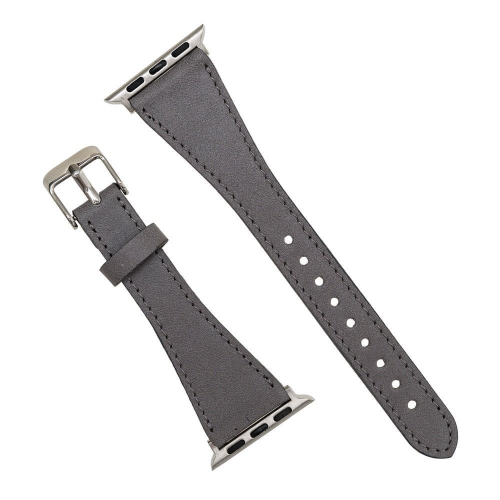 Klassisches, schlankes Apple-Watch-Armband aus echtem Leder 