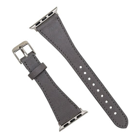 Klassisches, schlankes Apple-Watch-Armband aus echtem Leder 