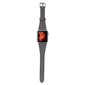 Klassisches, schlankes Apple-Watch-Armband aus echtem Leder 