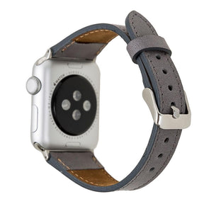 Klassisches, schlankes Apple-Watch-Armband aus echtem Leder 