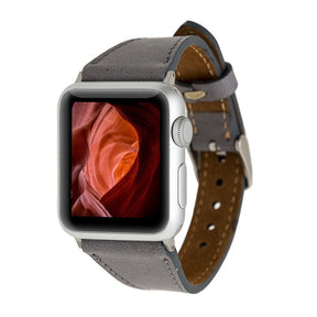 Klassisches, schlankes Apple-Watch-Armband aus echtem Leder 