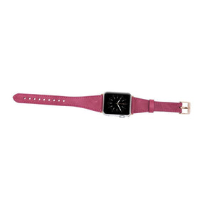 Klassisches, schlankes Apple-Watch-Armband aus echtem Leder 